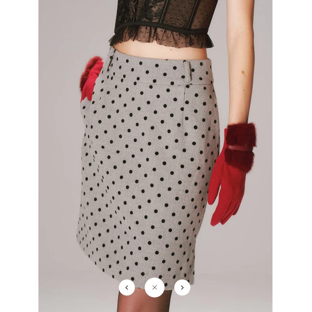 Commense Polka Dot A-Line Mini Skirt Sz L